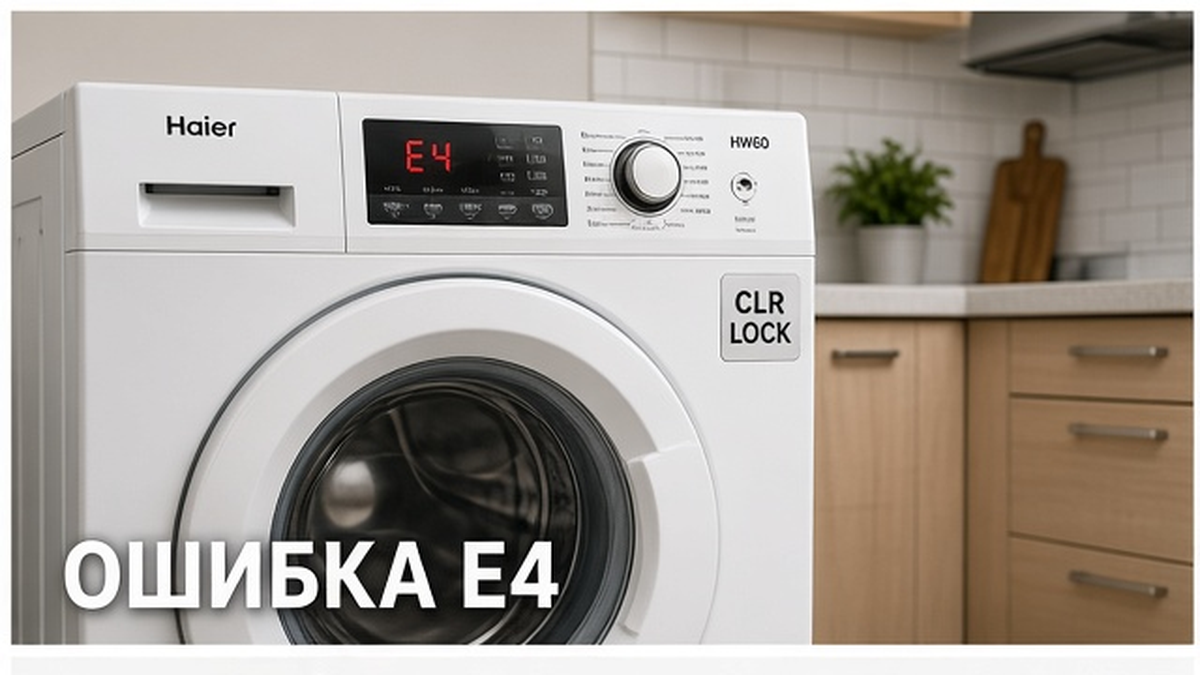 Стиральная машина Haier с ошибкой E4, мастер в Краснодаре