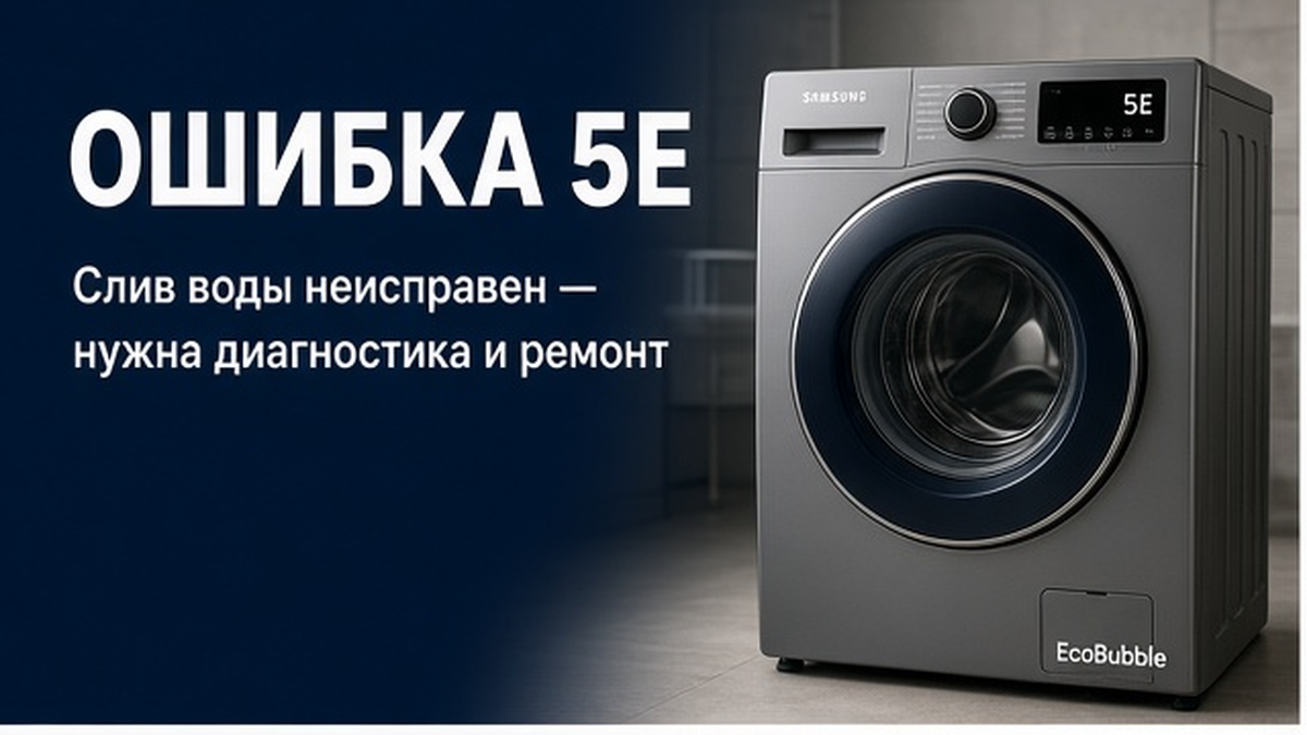 Ошибка 5E на стиральной Samsung, мастер Сергей