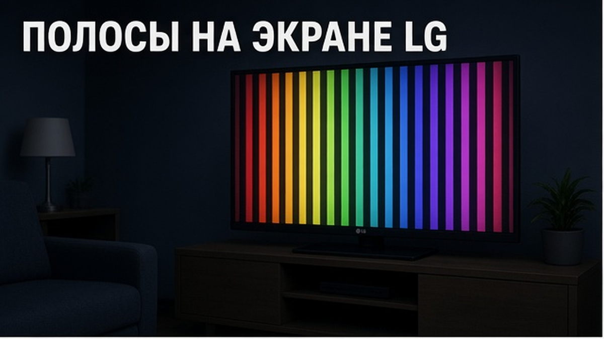 Вертикальные полосы на телевизоре LG, мастер Сергей