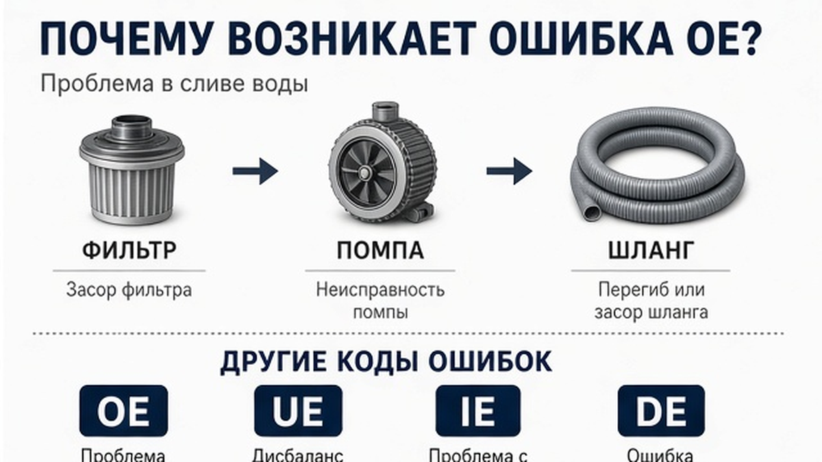 Схема слива стиральной LG: фильтр, помпа, шланг, коды OE UE IE DE